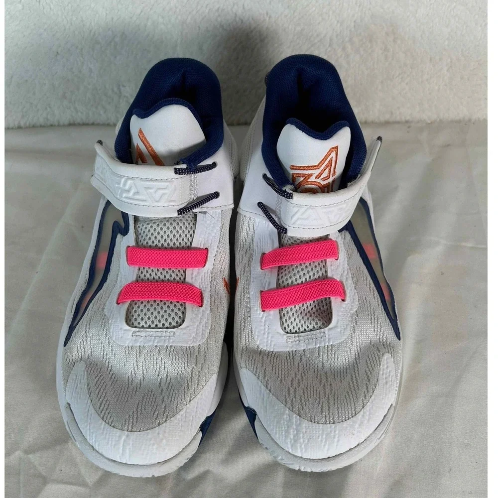 Nike Giannis Immortality 2 Sneakers Low Top Hook Loop White Pink Blue Size 2.5